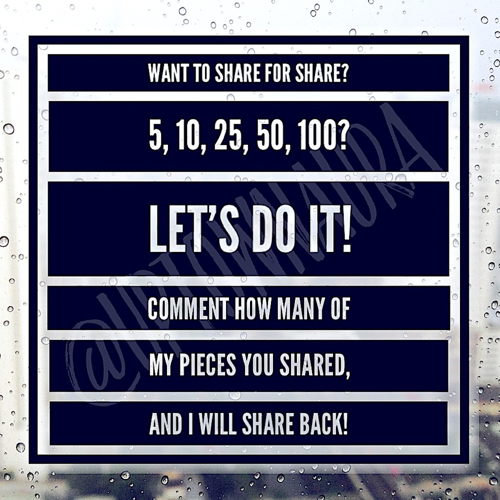 **MUST COMMENT HERE** SHARE FOR SHARE!